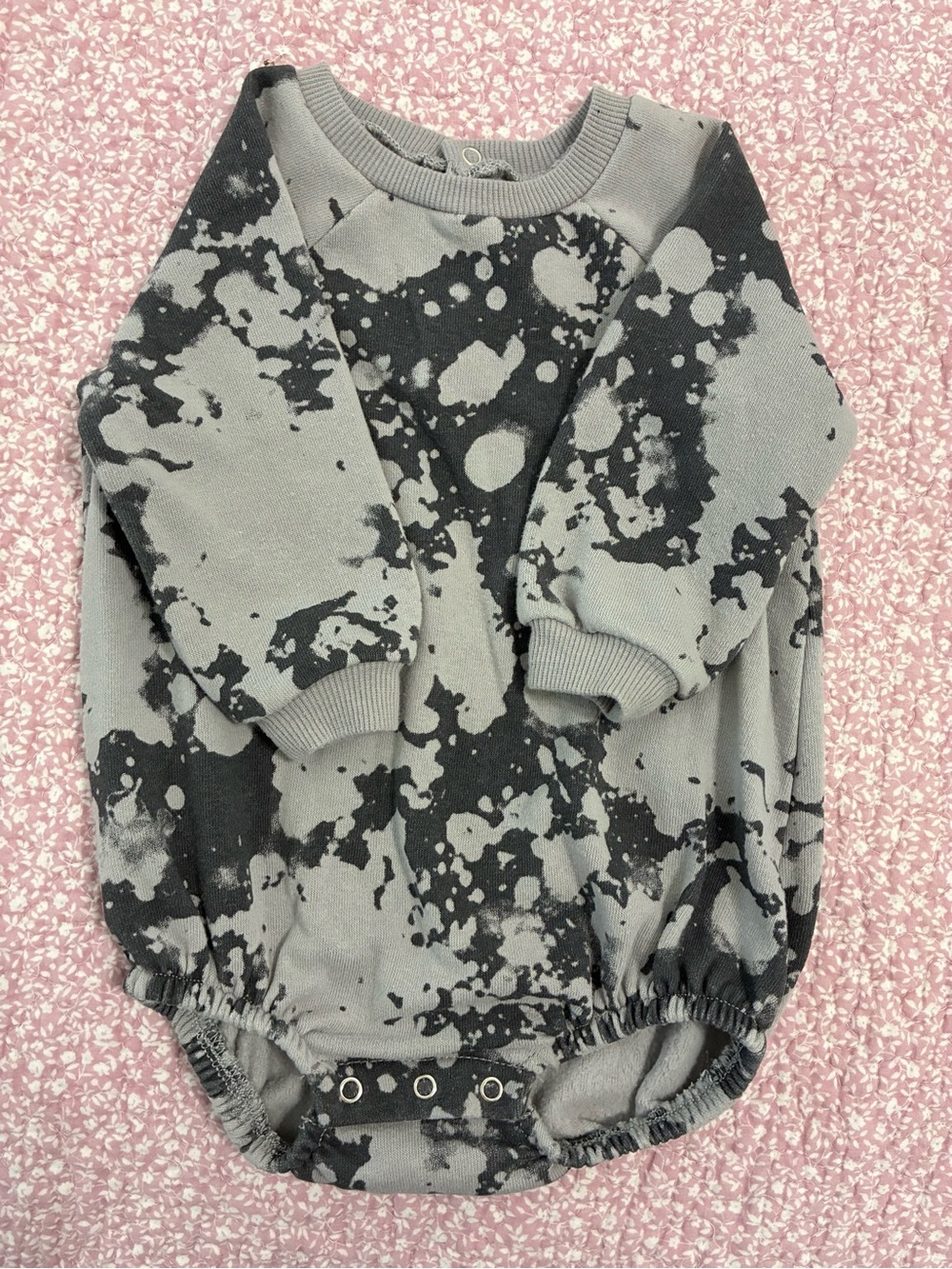 Grayson Mini Tie-Dye Gray & Black Baby One-Piece Bodysuit